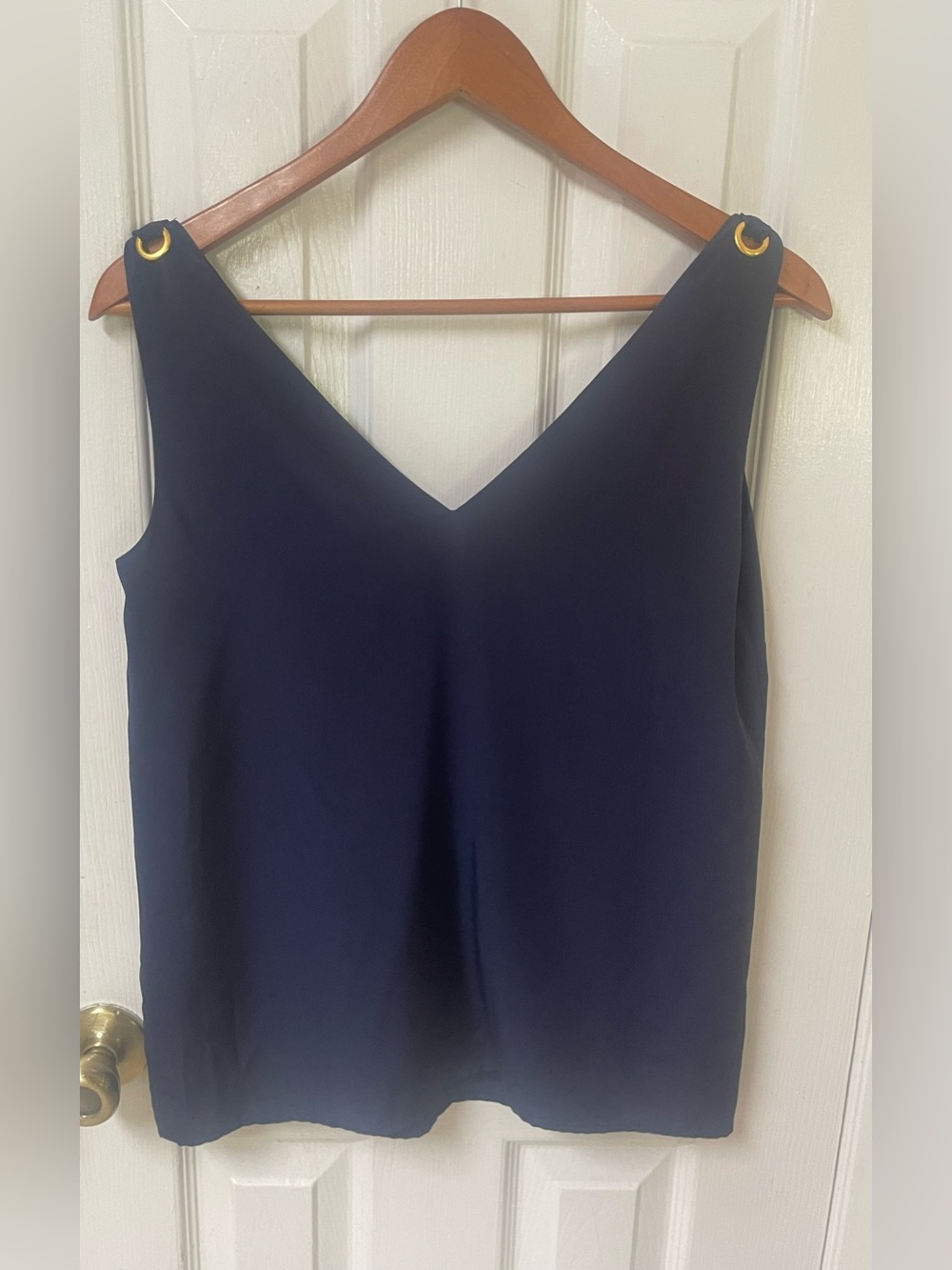 Tory Burch Blouse Top Silk 2 NWT New Lined Navy Sleeveless Designer Retail $298 - Picture 5 of 14